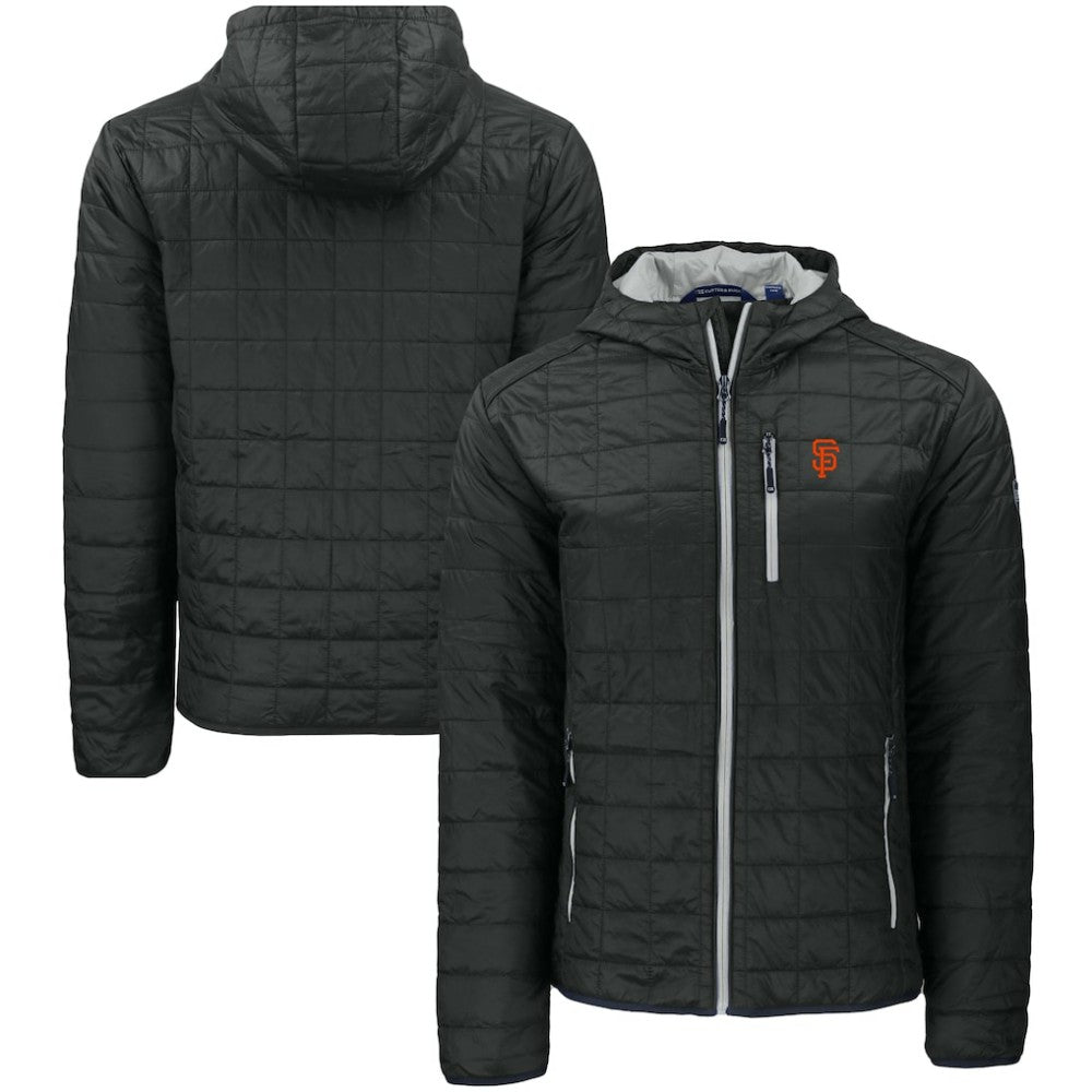 San Francisco Giants Cutter & Buck Rainier Primaloft Eco Full-Zip Hooded Jacket Black