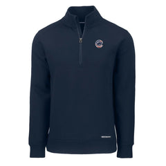 Chicago Cubs Cutter & Buck Americana Roam Eco Recycled Quarter-Zip Sweatshirt Navy