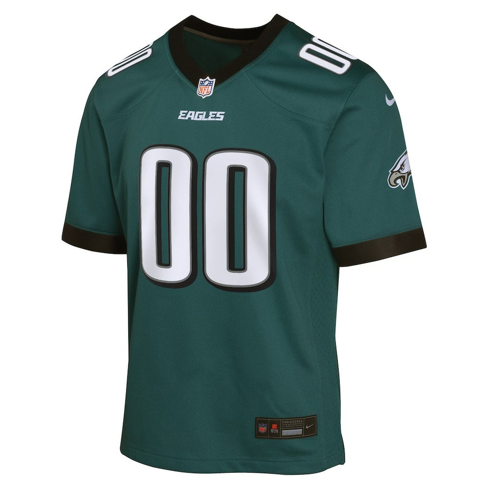 Philadelphia Eagles Youth Custom Game Jersey - Midnight Green