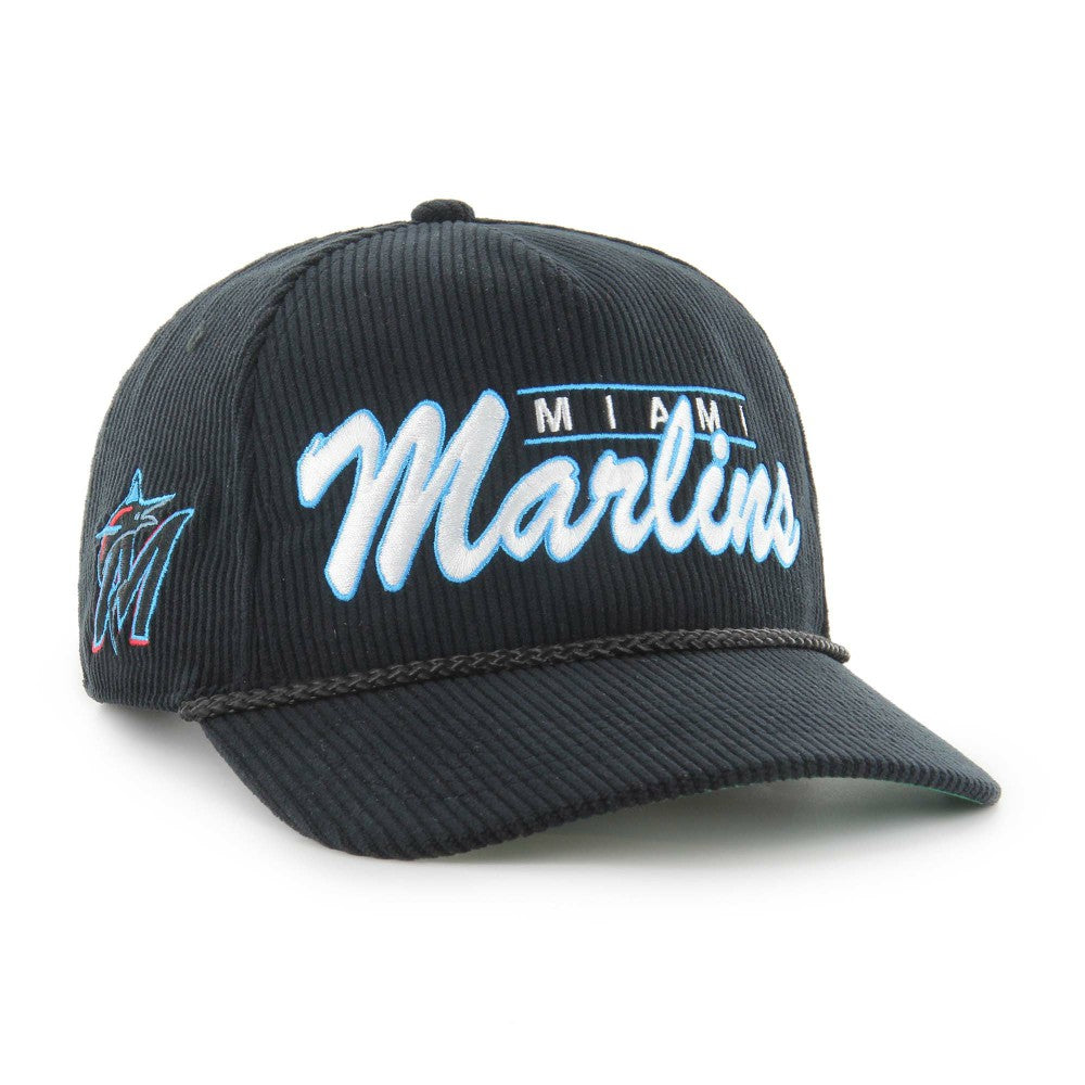 Miami Marlins Corduroy Hitch Adjustable Hat Black | 47 brand