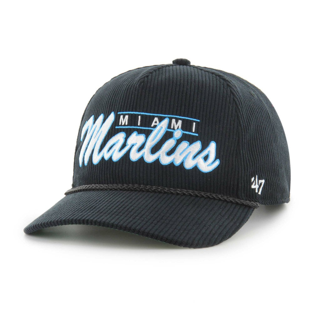 Miami Marlins Corduroy Hitch Adjustable Hat Black | 47 brand