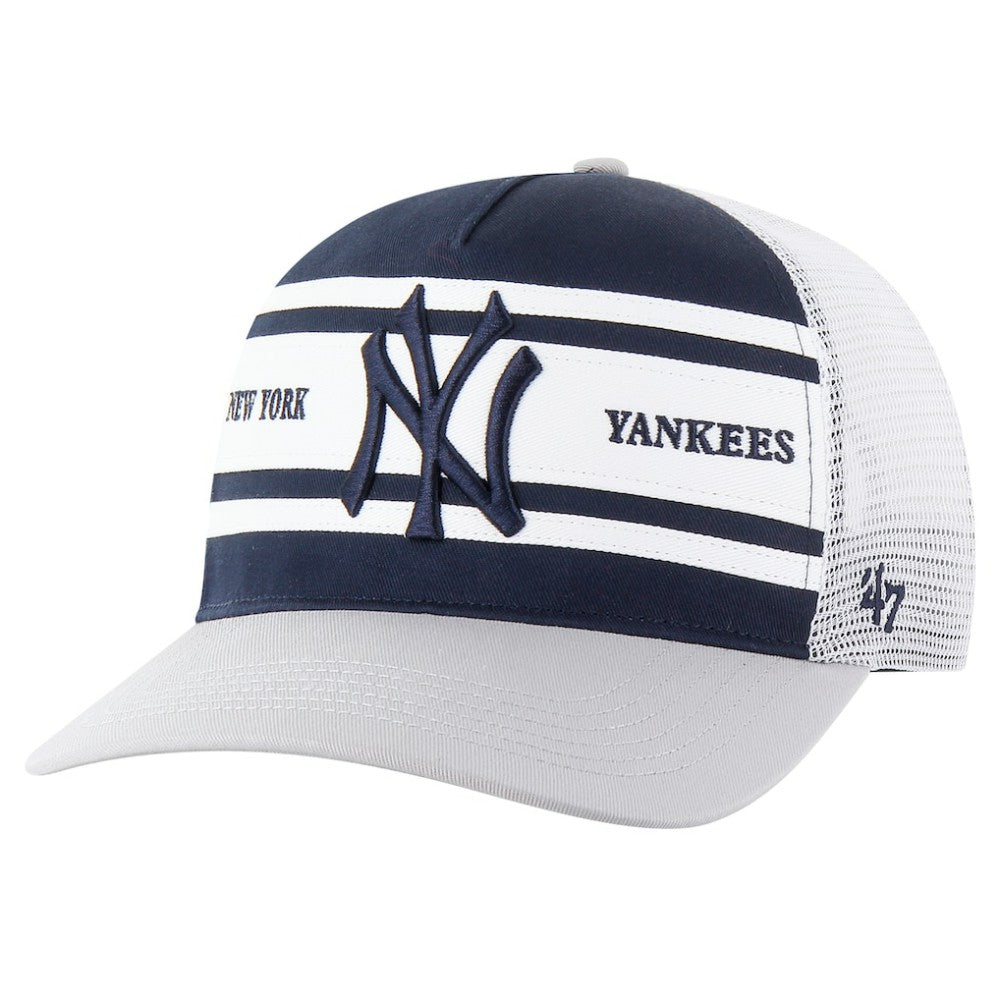 New York Yankees Gridiron Super Stripe Relaxed Trucker Hitch Adjustable Hat Navy | 47 brand