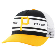 Pittsburgh Pirates Gridiron Super Stripe Relaxed Trucker Hitch Adjustable Hat Black | 47 brand