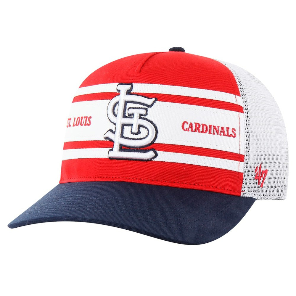 St. Louis Cardinals Gridiron Super Stripe Relaxed Trucker Hitch Adjustable Hat Red | 47 brand
