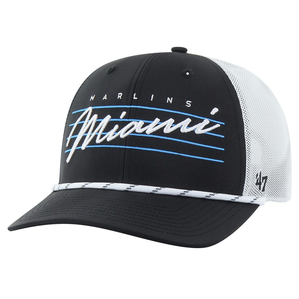 Miami Marlins Downburst Trucker Adjustable Hat Black | 47 brand