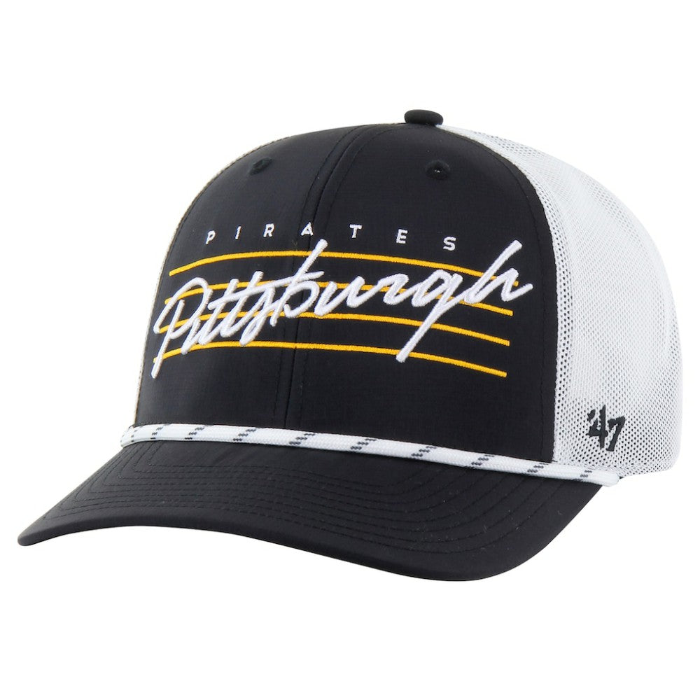 Pittsburgh Pirates Downburst Trucker Adjustable Hat Black | 47 brand
