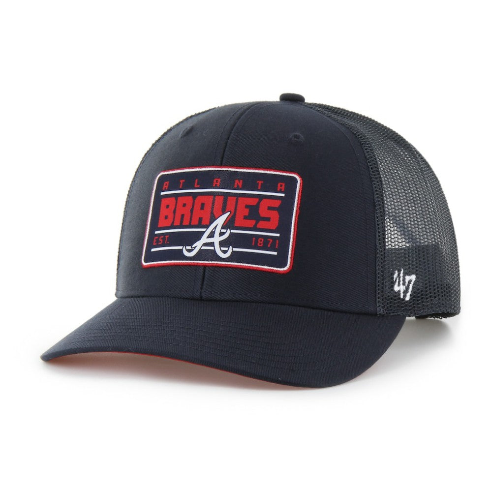 Atlanta Braves Hardline Trucker Adjustable Hat Navy | 47 brand