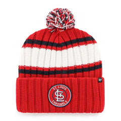 St. Louis Cardinals Plateau Cuffed Knit Hat with Pom Red | 47 brand