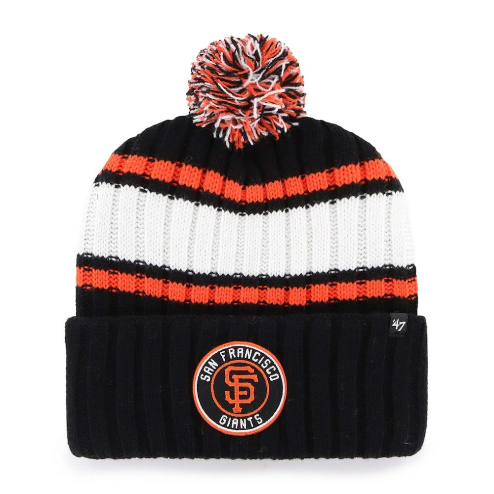 San Francisco Giants Plateau Cuffed Knit Hat with Pom Black | 47 brand