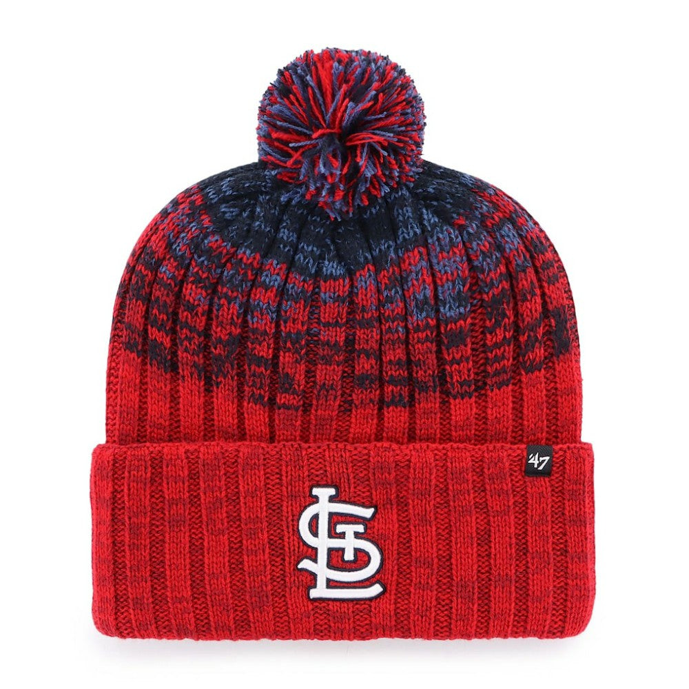 St. Louis Cardinals Cascade Cuffed Knit Hat with Pom Red | 47 brand