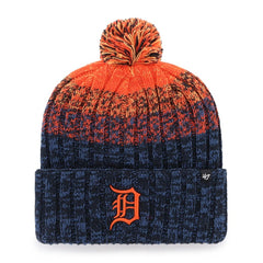 Detroit Tigers Cascade Cuffed Knit Hat with Pom Navy | 47 brand