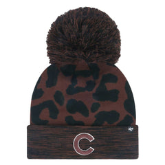 Chicago Cubs Women's Rosette Cuffed Knit Hat with Pom Brown | 47 brand