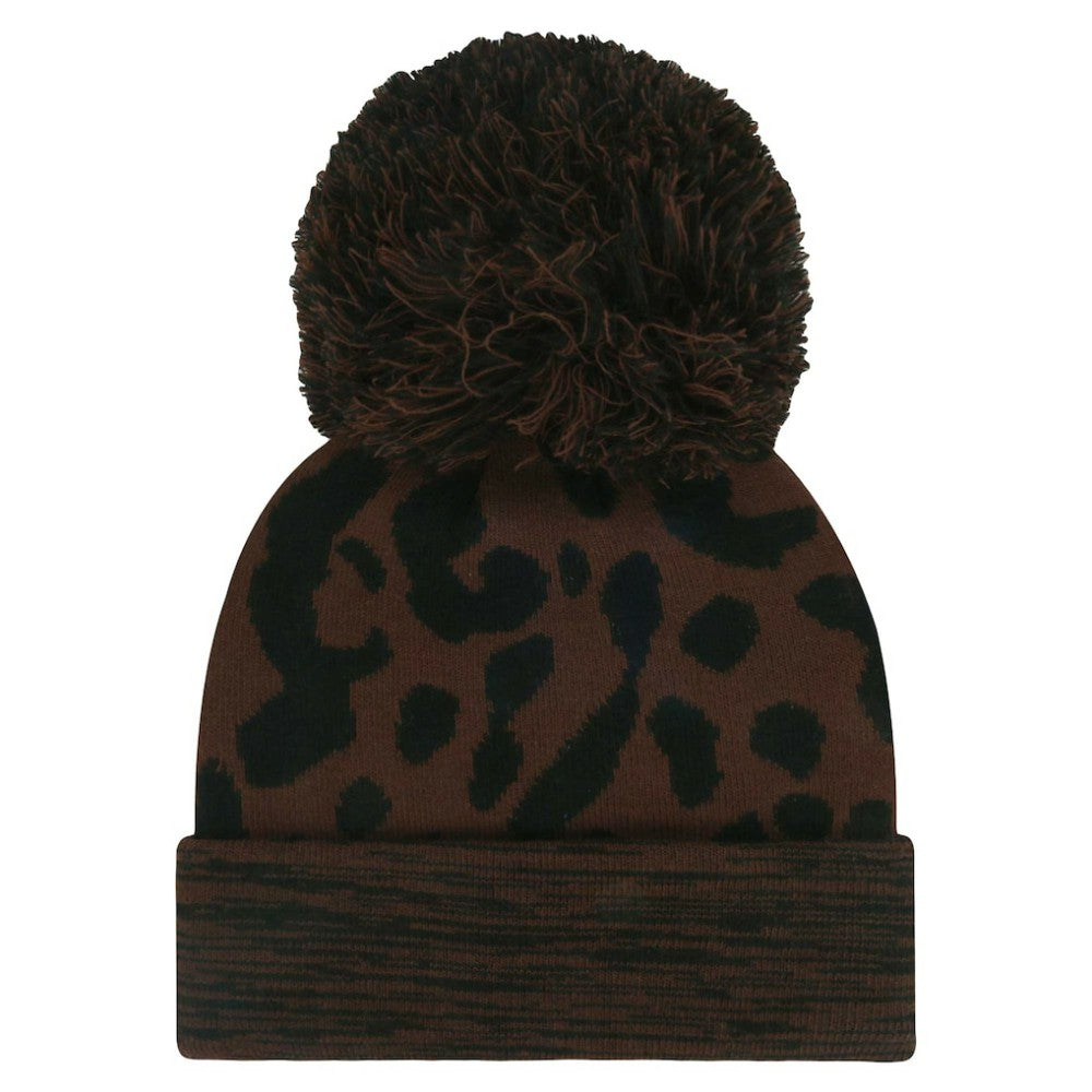 Minnesota Twins Women's Rosette Cuffed Knit Hat with Pom Brown | 47 brand
