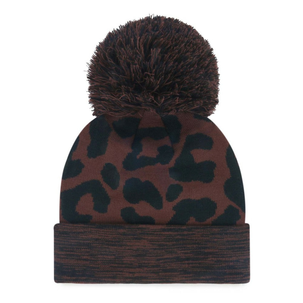 Texas Rangers Women's Rosette Cuffed Knit Hat with Pom Brown | 47 brand