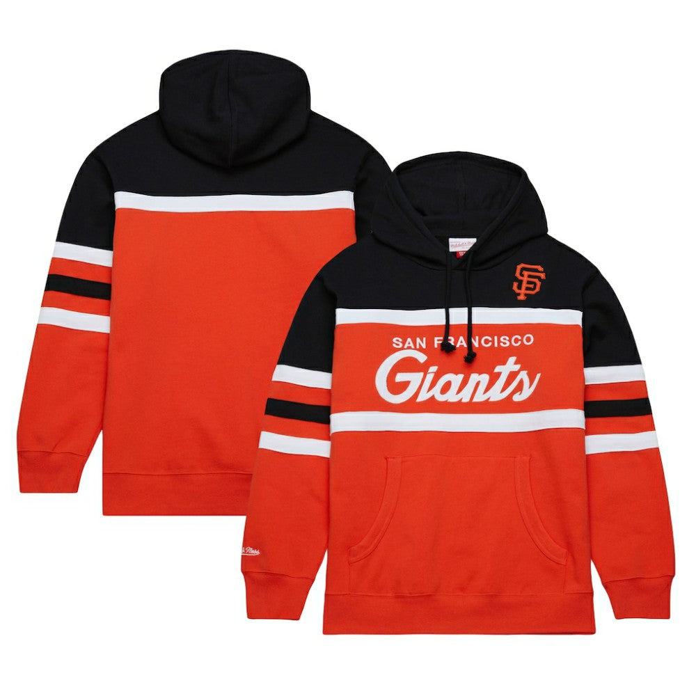 San Francisco Giants Head Coach Pullover Hoodie Orange/Black | Mitchell & Ness
