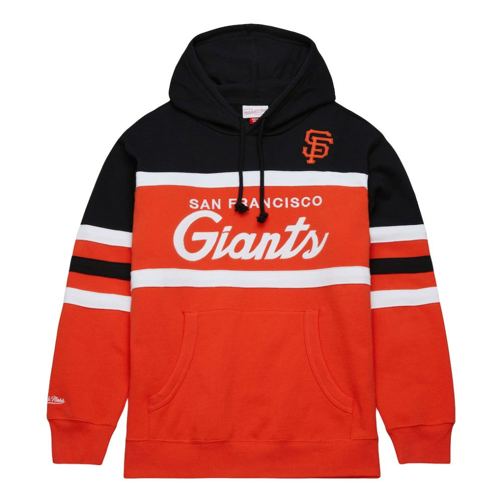 San Francisco Giants Head Coach Pullover Hoodie Orange/Black | Mitchell & Ness