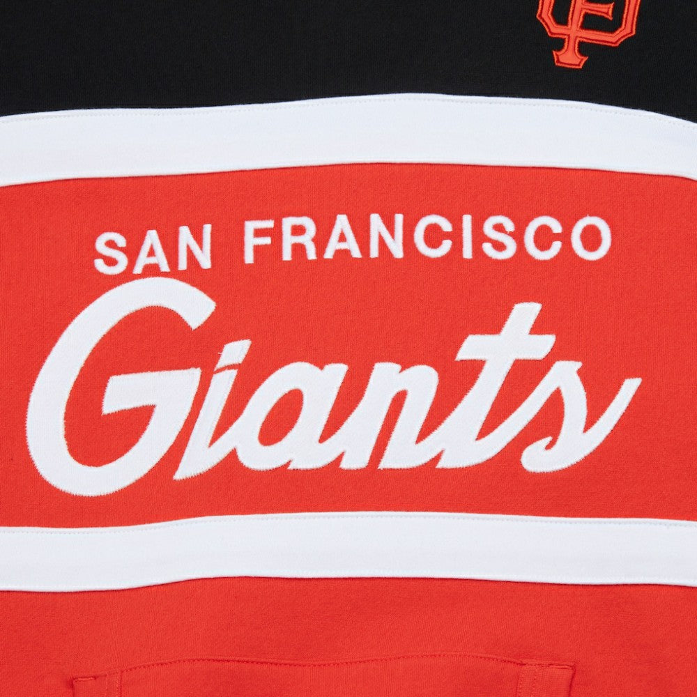 San Francisco Giants Head Coach Pullover Hoodie Orange/Black | Mitchell & Ness