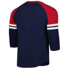 St. Louis Cardinals Cooperstown Collection Legendary Raglan Slub Henley Three-Quarter Sleeve T-Shirt Navy | Mitchell & Ness