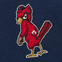 St. Louis Cardinals Cooperstown Collection Legendary Raglan Slub Henley Three-Quarter Sleeve T-Shirt Navy | Mitchell & Ness