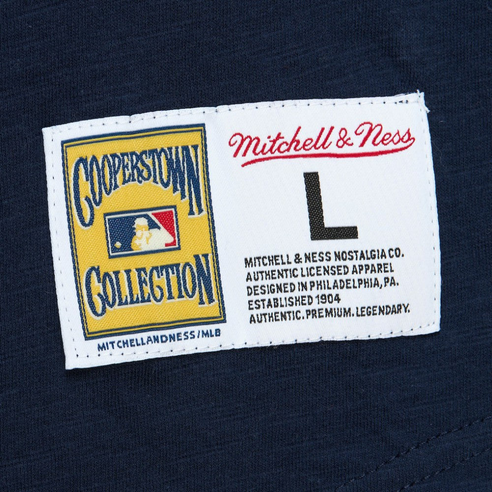 St. Louis Cardinals Cooperstown Collection Legendary Raglan Slub Henley Three-Quarter Sleeve T-Shirt Navy | Mitchell & Ness