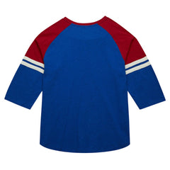 Atlanta Braves Cooperstown Collection Legendary Raglan Slub Henley 3/4-Sleeve T-Shirt Royal | Mitchell & Ness