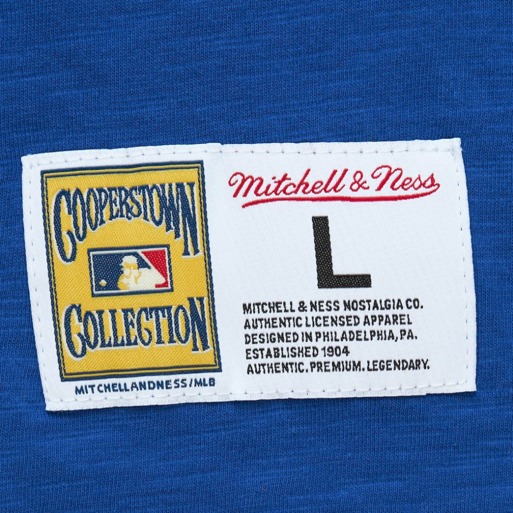 Atlanta Braves Cooperstown Collection Legendary Raglan Slub Henley 3/4-Sleeve T-Shirt Royal | Mitchell & Ness