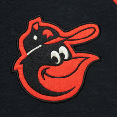 Baltimore Orioles Cooperstown Collection Legendary Raglan Slub Henley 3/4-Sleeve T-Shirt Black | Mitchell & Ness