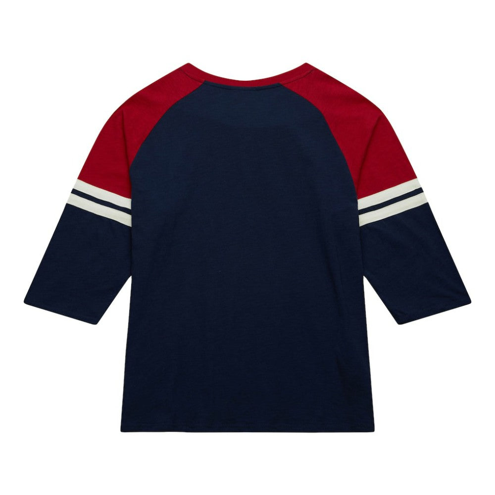 Boston Red Sox Cooperstown Collection Legendary Raglan Slub Henley 3/4-Sleeve T-Shirt Navy | Mitchell & Ness
