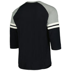 Chicago White Sox Cooperstown Collection Legendary Raglan Slub Henley 3/4-Sleeve T-Shirt Black | Mitchell & Ness