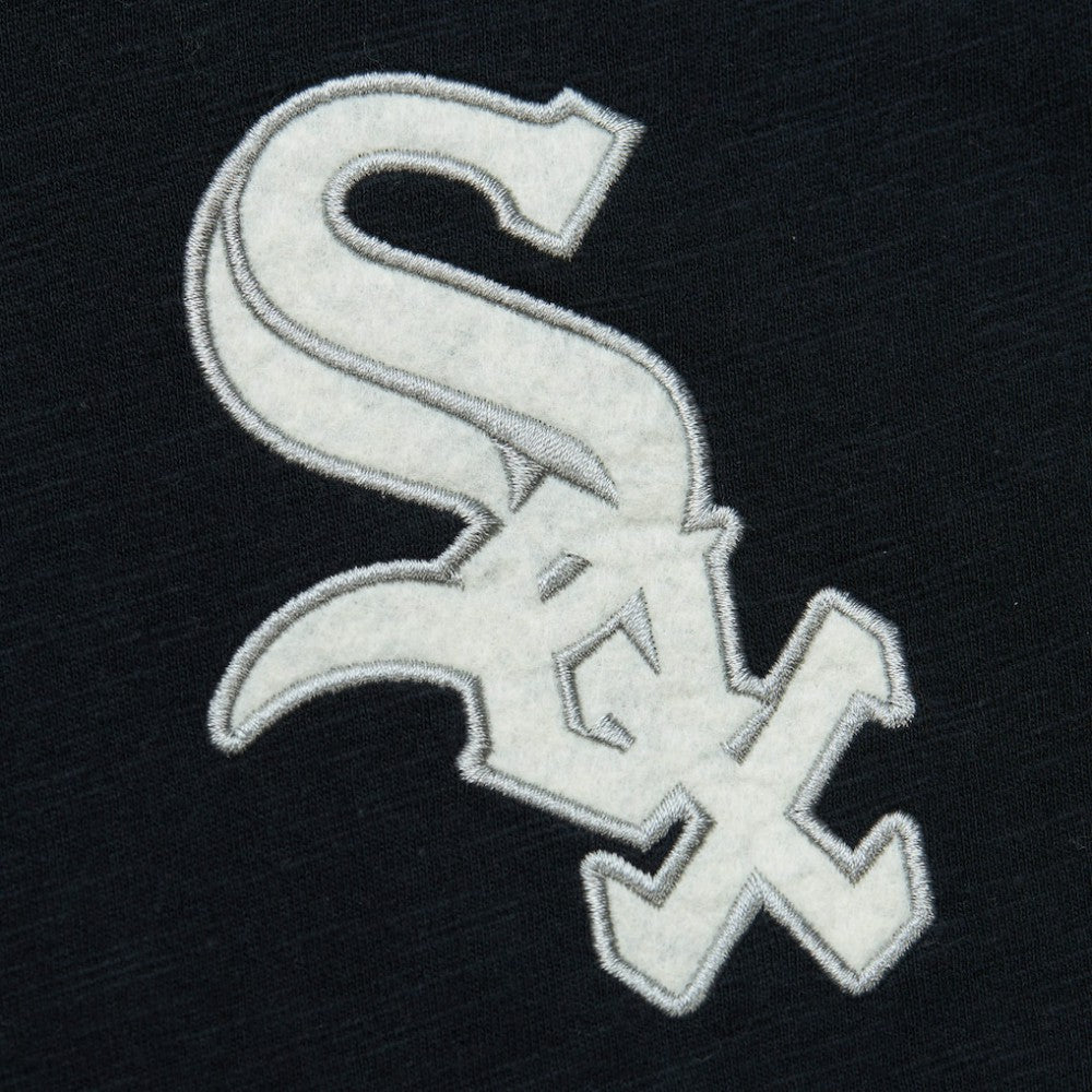 Chicago White Sox Cooperstown Collection Legendary Raglan Slub Henley 3/4-Sleeve T-Shirt Black | Mitchell & Ness