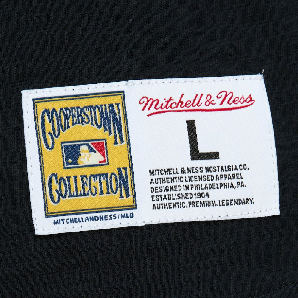 Chicago White Sox Cooperstown Collection Legendary Raglan Slub Henley 3/4-Sleeve T-Shirt Black | Mitchell & Ness