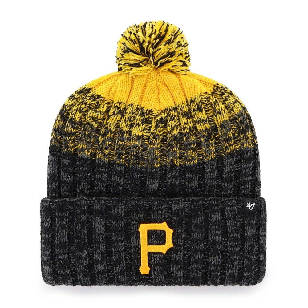 Pittsburgh Pirates Youth Cascade Cuffed Knit Hat with Pom  Black | 47 brand