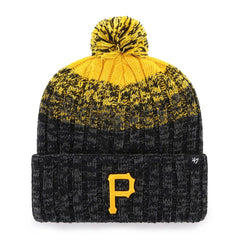 Pittsburgh Pirates Youth Cascade Cuffed Knit Hat with Pom  Black | 47 brand