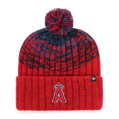 Los Angeles Angels Youth Cascade Cuffed Knit Hat with Pom  Red | 47 brand