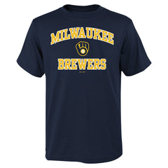 Milwaukee Brewers Youth Heart & Soul T-Shirt Navy