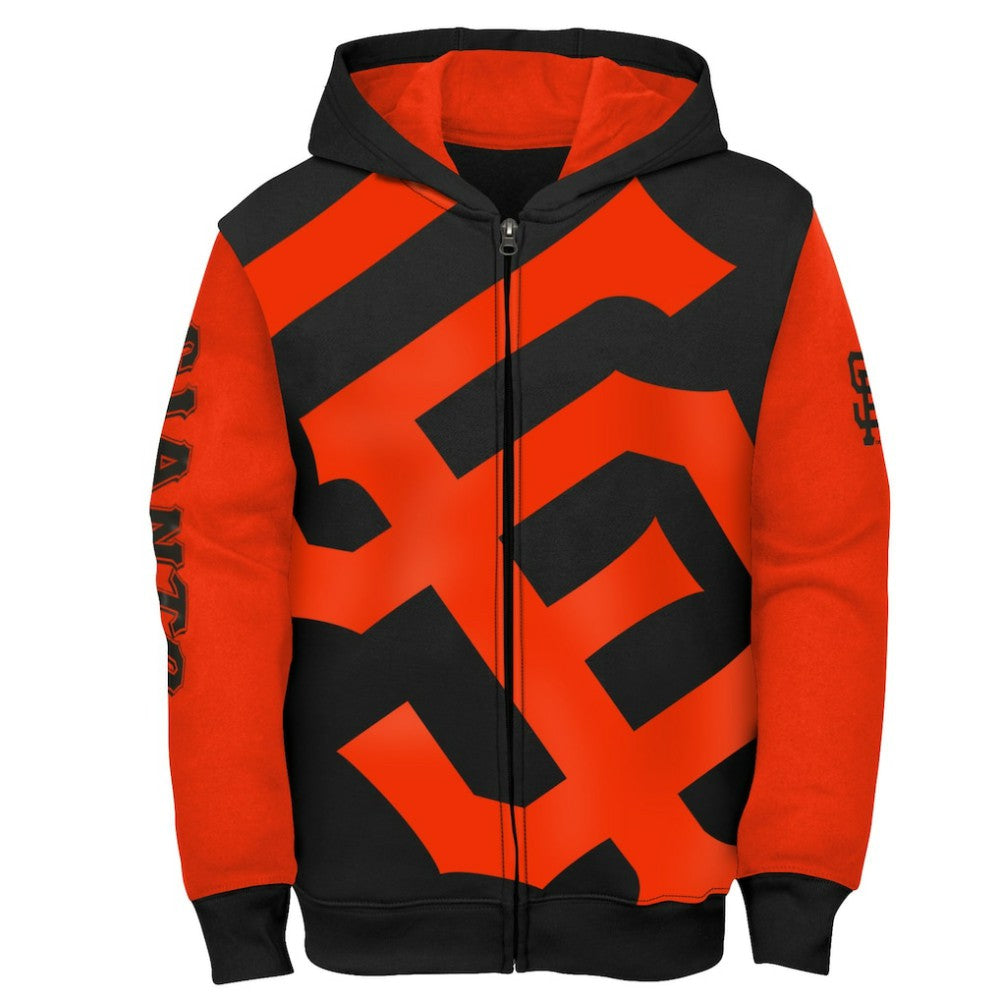 San Francisco Giants Youth Postcard Full-Zip Hoodie Jacket Black/Orange