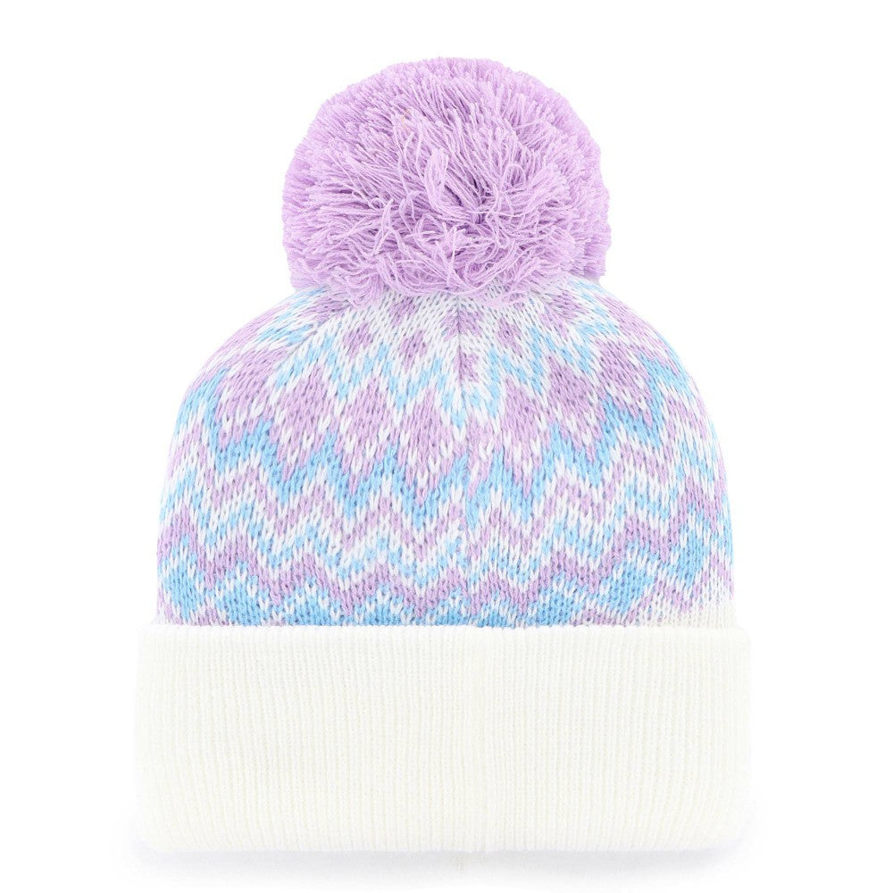 Los Angeles Angels Girls Youth Elsa Cuffed Knit Hat with Pom   White | 47 brand
