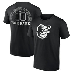 Baltimore Orioles Monochrome Personalized Name & Number T-Shirt Black