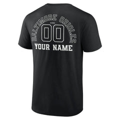 Baltimore Orioles Monochrome Personalized Name & Number T-Shirt Black