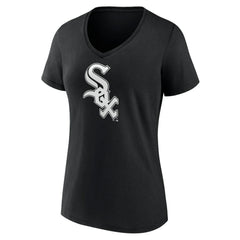 Chicago White Sox Women's Monochrome Personalized Name & Number V-Neck T-Shirt Black