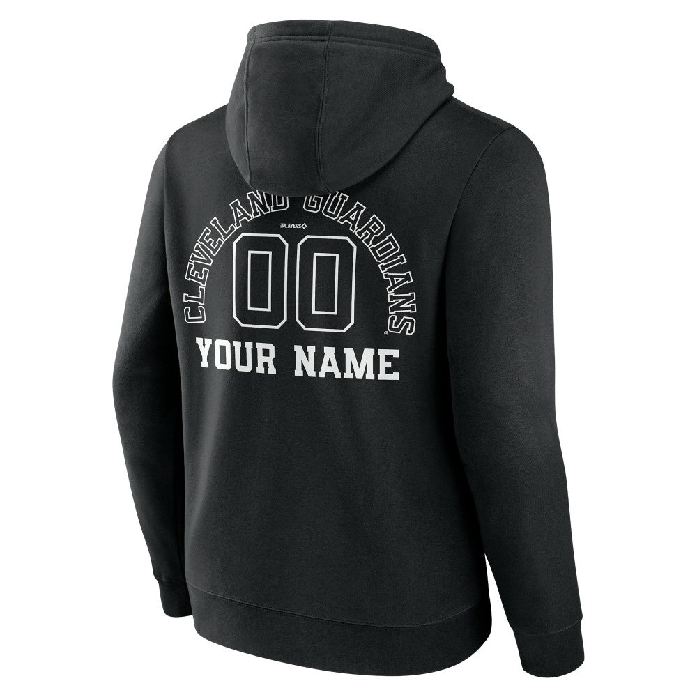 Cleveland Guardians Monochrome Personalized Name & Number Pullover Hoodie Black