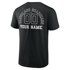 Cleveland Guardians Monochrome Personalized Name & Number T-Shirt Black