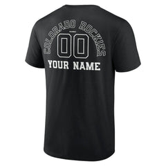 Colorado Rockies Monochrome Personalized Name & Number T-Shirt Black