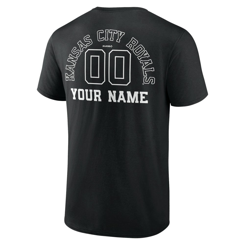 Kansas City Royals Monochrome Personalized Name & Number T-Shirt Black