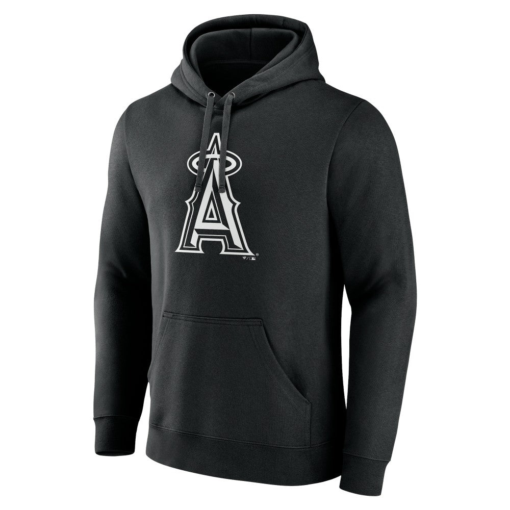 Los Angeles Angels Monochrome Personalized Name & Number Pullover Hoodie Black