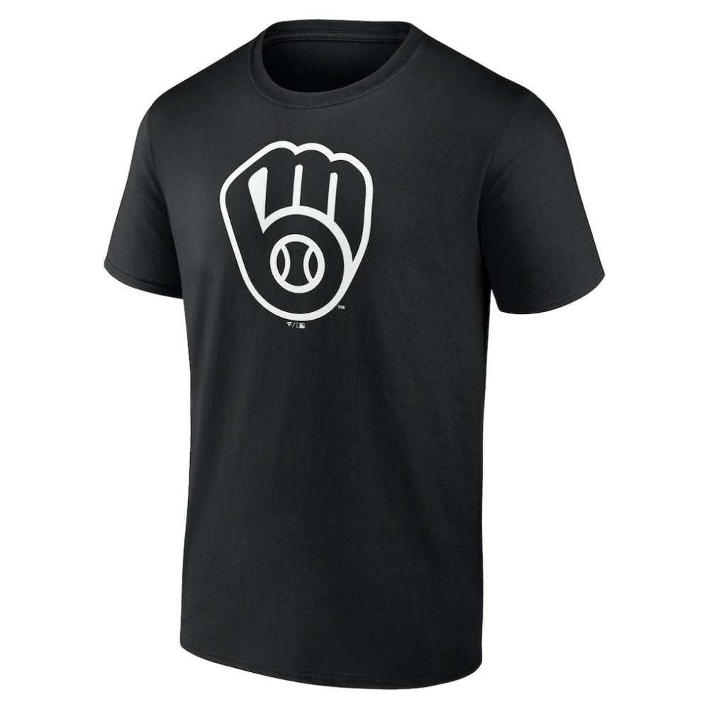 Milwaukee Brewers Monochrome Personalized Name & Number T-Shirt Black