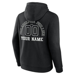 Philadelphia Phillies Monochrome Personalized Name & Number Pullover Hoodie Black