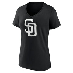 San Diego Padres Women's Monochrome Personalized Name & Number V-Neck T-Shirt Black