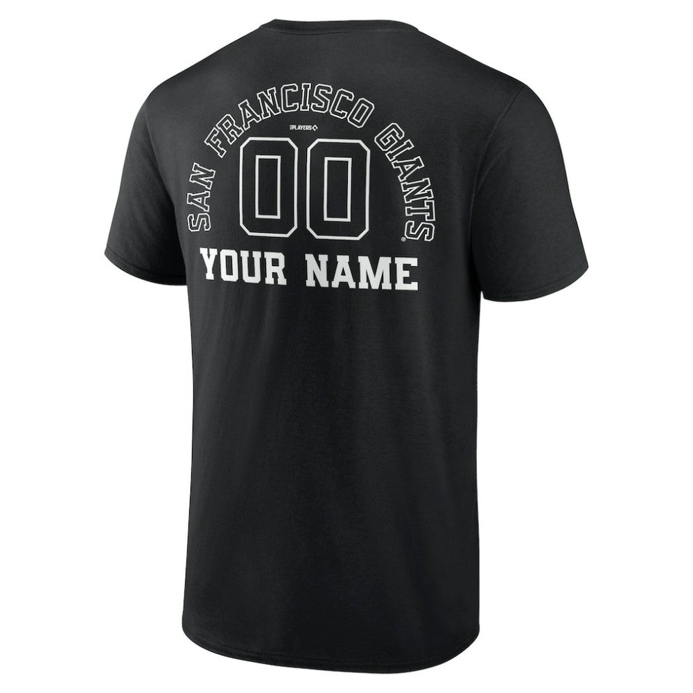 San Francisco Giants Monochrome Personalized Name & Number T-Shirt Black