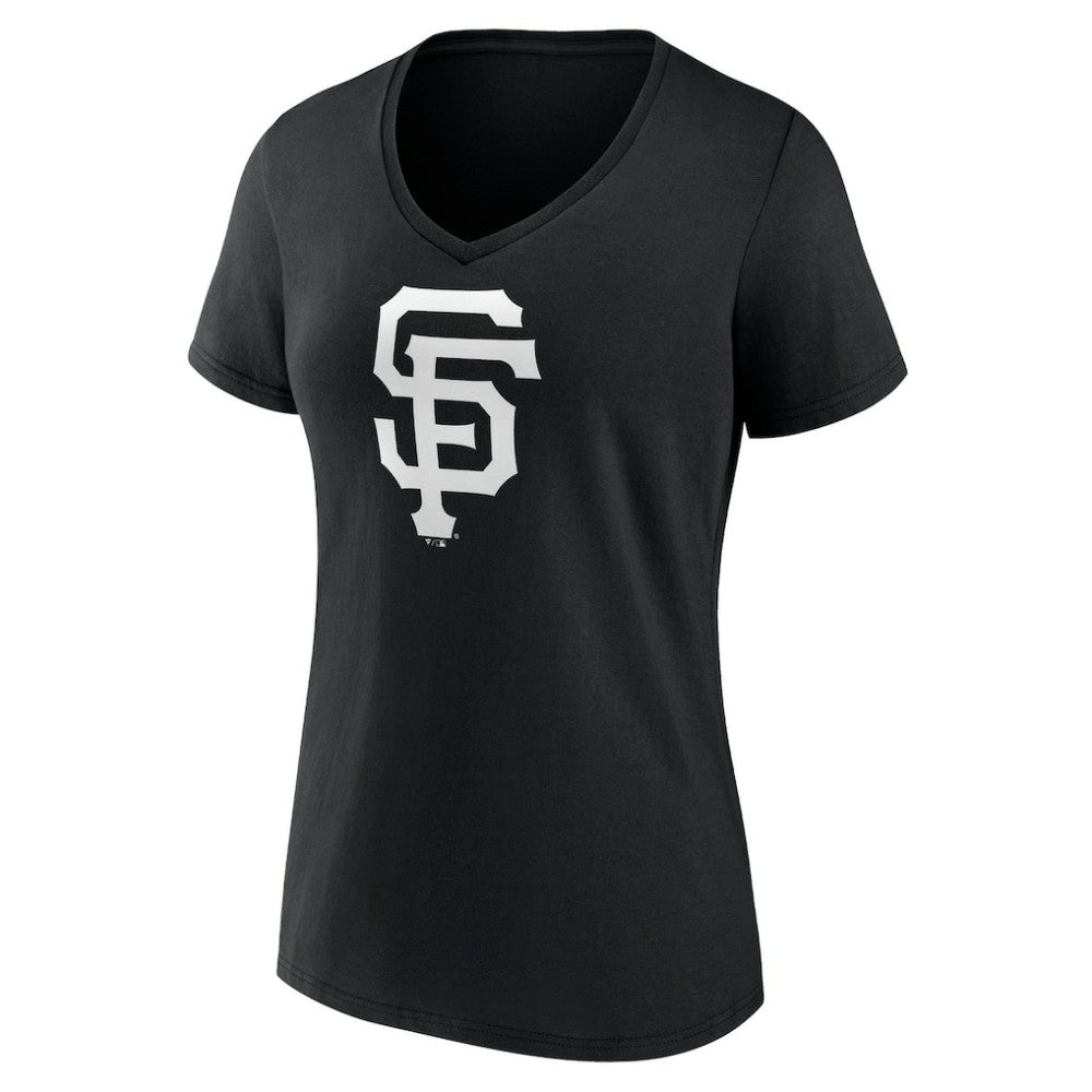 San Francisco Giants Women's Monochrome Personalized Name & Number V-Neck T-Shirt Black